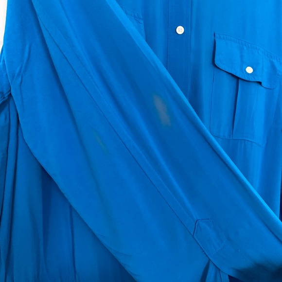 Lauren Ralph Lauren blue lightweight shirt dress Size 18W - Picture 14 of 16